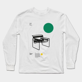 Wassily Chair, Marcel Breuer, Minimal Furniture Bauhaus Design Long Sleeve T-Shirt